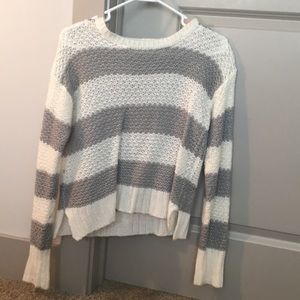 Grey and White Stripes Sweater